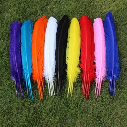50pcs wholesale 25-30cm Mixed color color real natural turkey feathers plumes hair extensions goose feather for sale