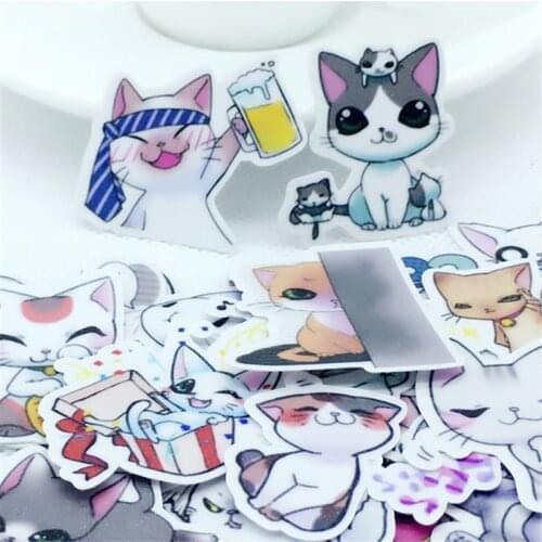 40 Pcs Cartoon fairy cat Stickers kawaii Decal For Phone Car Laptop Bicycle Notebook Backpack Kids Toy stickers scrapbooking