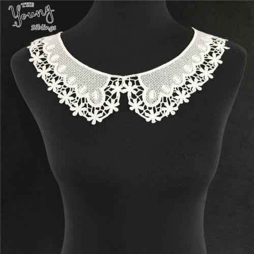 2018 new Lace Fabic White Flower Embroidered Applique Neckline Lace Collar DIY Wedding dress Accessories Craft Sewing Supplies