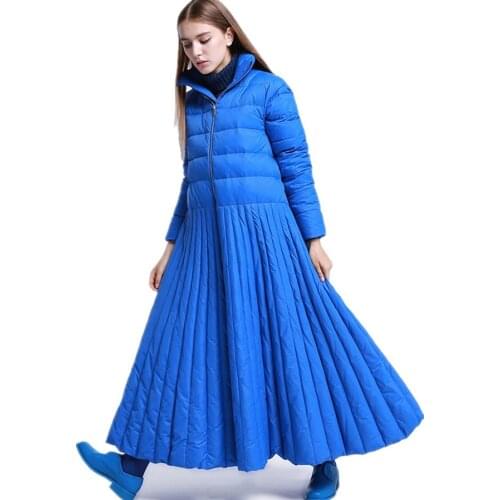 Autumn and winter Skirt style long down women jacket special Design coat Blue plus size parkas female and causal warm wear wq92
