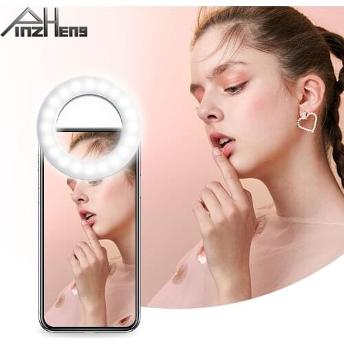PINZHENG Universal Selfie Light Mobile Phone Lens Portable Flash Ring LED For iPhone Samsung Huawei Xiaomi Mobile Phone Lens