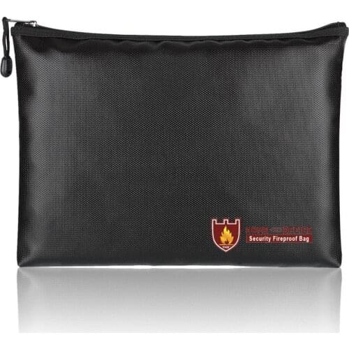 Fireproof Money Document File Passport Bag Water Resistant Safe Storage Case