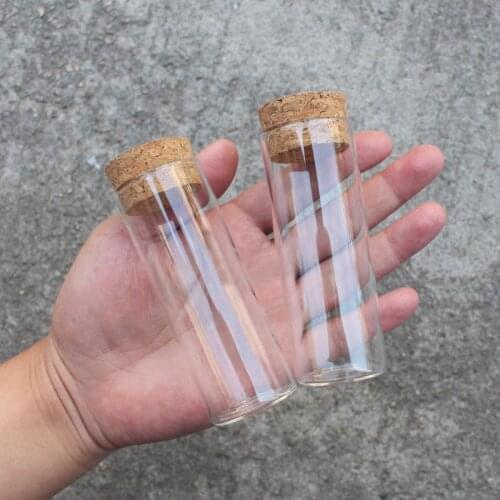 15 Pieces 70ml Test Tubes with Cork Stopper 37*100mm Glass Tubes Lab Glassware Spice Jars Glass Jars Storage Jars for Craft DIY