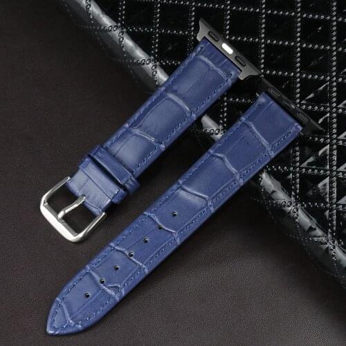 Genuine Leather watch Band for Apple Watch leather Strap Replacement 38mm 40mm for iwatch series 5/4/3/2/1 42mm 44mm soft