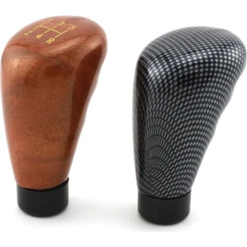 Racing Auto Shift Knob Universal Car Manual Gear Shifter Lever Stick ABS Material Peach Wood Style Carbon Fiber Look