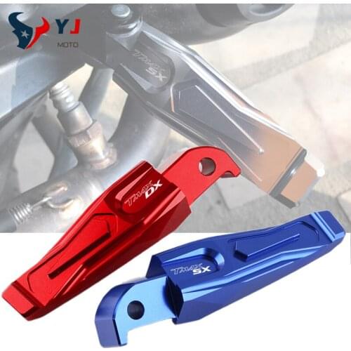 With Logo For Yamaha TMAX530 TMAX SX DX High Quality Motorcycle CNC Accessories Rear Footrests Pegs Passenger Foot Rests Pedals