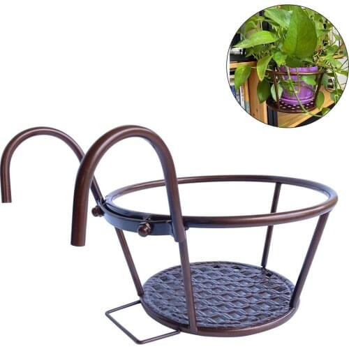 Detachable Hanging Flower Pot Stand Balcony Flower Stand Wrought Iron Railing Pot Stand Green Radish Flower Pot Shelf