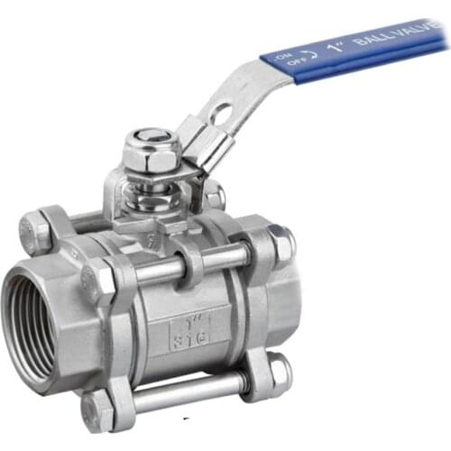 304 stainless steel high temperature 3PC type internal thread ball valve with lock Q11F-16P 1/2" 3/4" 1" inch