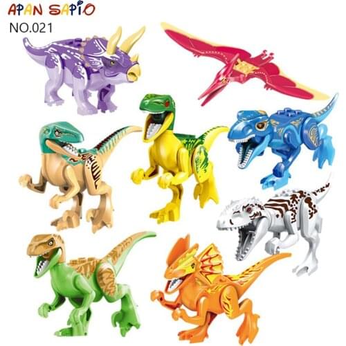 Building Blocks 8PCS Jurassic Dinosaur Brick Toys Model Educational Blocks Toys for Children Kids Toys