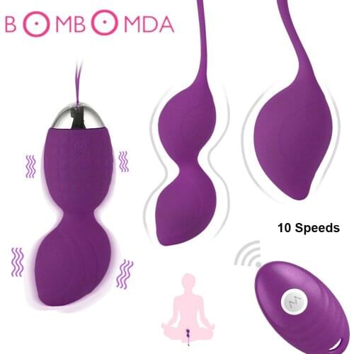 Vaginal Kegel Vibrator Sex Toys for Adults Women Vibrating Kegel Ben Wa Geisha Ball Remote Control Vagina Tight Exercise Trainer