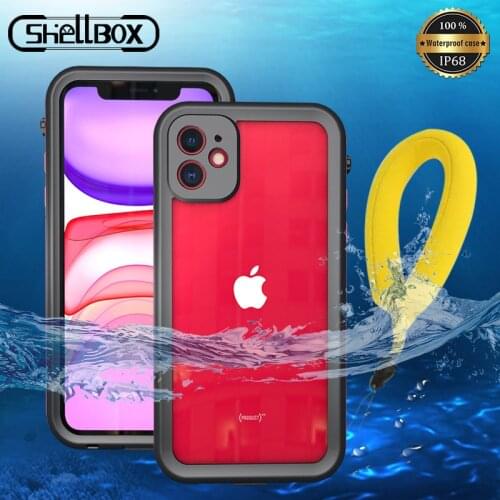 SHELLBOX Waterproof Case For iPhone 11 Pro MAX Case Underwater Diving Shockproof Cover for iPhone 7 8 Plus XR XS Max Full Coque