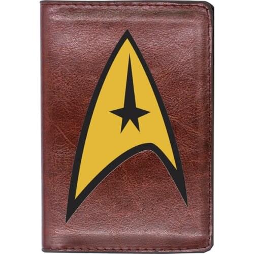 High Quality Leather StarTrek Starfleet Printing Travel Passport Cover ID Credit Card Case