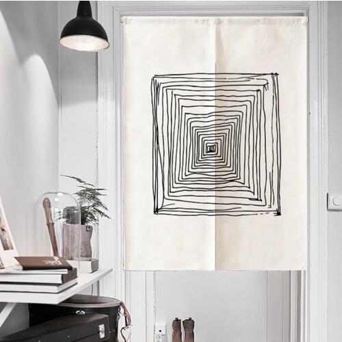 Fyjafon Curtain Restaurant Door Curtain simplicity Geometric Printed Hallway Half Tube Curtain Kitchen Short Curtains Customized