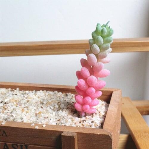 1pc Green Flocking Artificial Plants Fake Succulents Bonsai Desktop Vivid Plants Wedding Decoration Plant Plante Artificielle