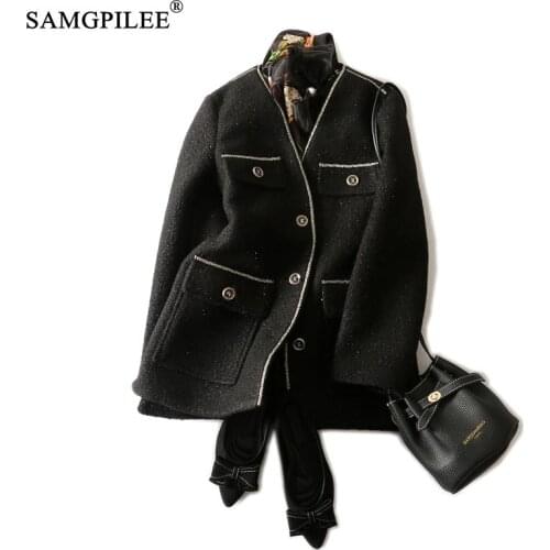 Autumn 2020 Women Jacket Full Sleeve V-neck Single Breasted Plus Size Clothing Office Lady Winter Jackets And Coat For Woman 4XL