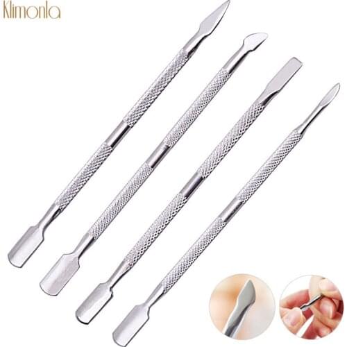 1pcs Stainless Steel Nail Dead Skin Push Double Head Nail Trimmer Cuticle Pusher UV Gel Nail Polish Manicure Care Tools