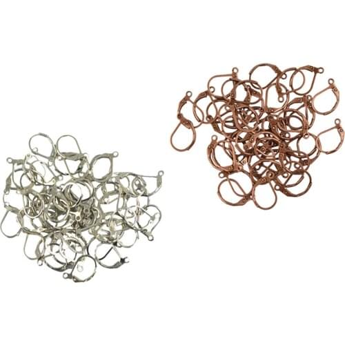 100Pcs French Leverback Earrings Hook Hoop Ear Wire Earwires Ear Findings Making for Women