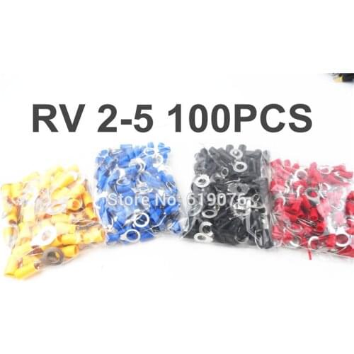 RVS2-5 Blue Ring Insulated Wire Connector Electrical Crimp Terminal Cable Connector Wire Connector 100PCS