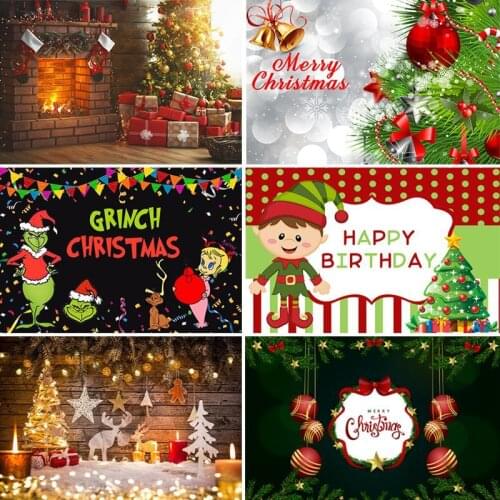 11 Options Christmas Day Photography Backgrounds Vinyl Polyester Celebration Backdrop Camera Photo Custom Photocall