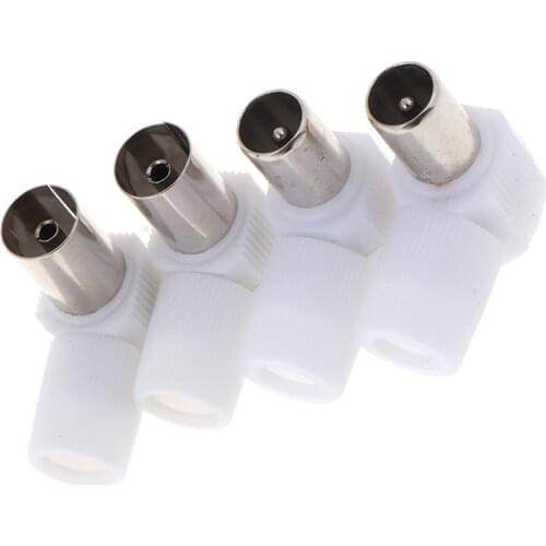 2pairs 90 Degrees TV Plug Jack for Antennas Male and Female TV RF Coaxial Male Plugs Adapter Right Angle Antennas Connectors