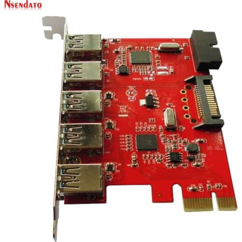 5 Port USB3.0 5Gbps HUB TO PCI-E PCI Express Card Expresscard Adapter 20pin 15pin SATA for XP WIN 7 8