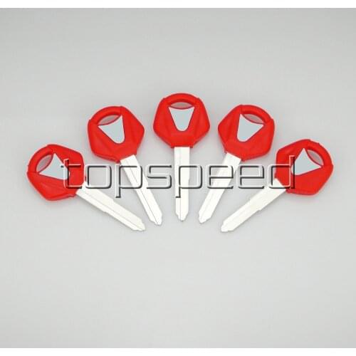 5 PCS Red Blank Key Uncut For Yamaha YZF R1 R6 FZ1 FZ6 600R XJR1300 XV250 MT01/03 Motorcycle