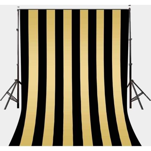 5x7ft Photography Background Black and Golden Vertical stripes Backdrops Birthday Wedding Adults Party Banner Photo Studio Props