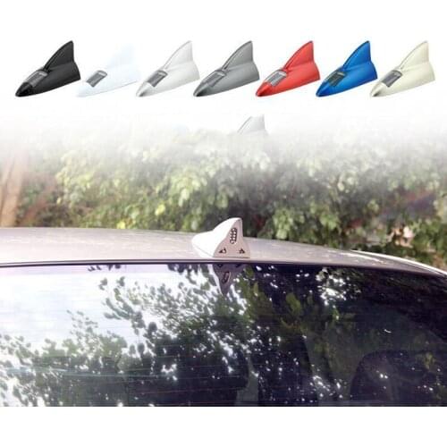 Car antenna solar modified signal antenna with warning light radio with LED light shark fin antenna car roof decoration