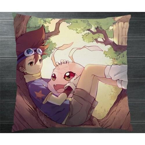 Digimon Adventure YAGAMI TAICHI Koromon Two Side 40x40cm Pillowcase Pillow Case Cover Cosplay Manga Gift BED/SOFA/CAR Decor P9