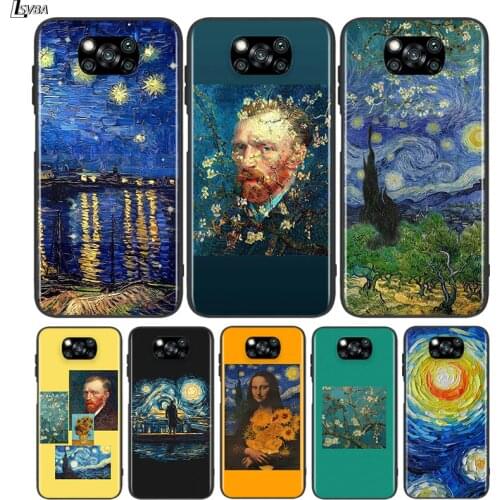 Black Cover Van Gogh painting Art for Xiaomi Mi Mix 3 A3 A2 A1 Poco M3 M2 C3 X3 X2 NFC F2 F1 CC9 CC9E Pro Phone Case