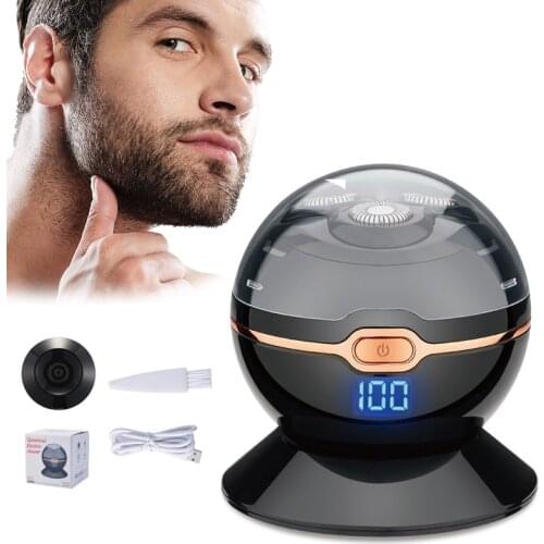 New Ball Shape Electric Razor USB Rechargeable Mustache Trimmer With Base For Men Barber Shaving Machine Beard Trimmers