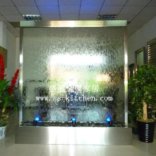 Indoor water fountain /Stainless steel waterfall/ water curtain/Glass water wall/ garden water screen furnishing articles