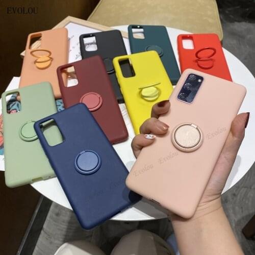 Candy Color Soft Silicone Phone Case For Samsung Galaxy S20 FE Ultra Plus M60S A81 Note 10 Lite M51 M515F DSN Stand Back Case