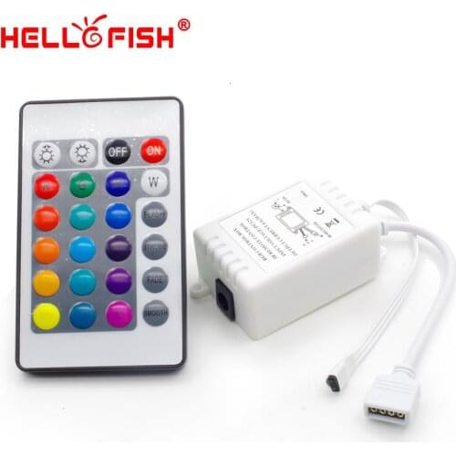 Hello Fish Dream color LED strip controller, 24 keys IR Remote Controller for RGB strip
