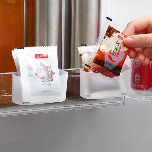 Kitchen Organizer Storage Holder Rack Refrigerator Seasoning Storage Box Kitchen Goods Sauce Bag Rack Mini Storage Rack Holder
