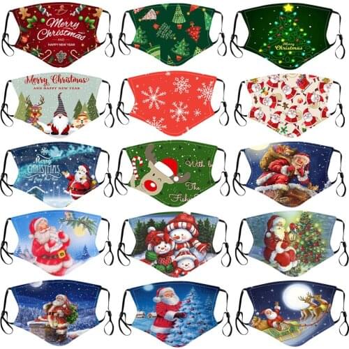 Mask Child Washable Christmas Decorations 2021 Christmas Goods Reusable Mouth Face Mask Children for 2020 New Year Party Decor