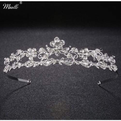 Miallo Fashion Baroque Austrian Crystal Princess Tiaras and Crowns Wedding Hair Jewelry Hairpieces Women Headdress for Bride