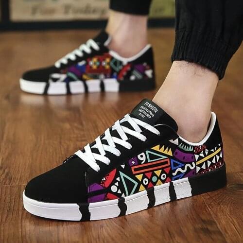 Summer New Mens Lightweight Sports Shoes Breathable Casual Shoes Male Couple Printing Fashion Comfortable Flat Vulcanized Shoes