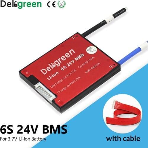 6S 24V BMS 30A for 3.7V lithium 18650 Li-ion LiNCM Li-Polymer battery pack for Scooter with balance