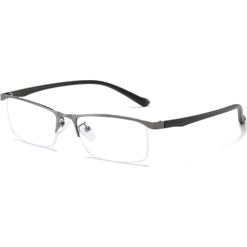 New Men Business Finished Half Frame Myopia Glasses Metal Retro Anti Blue Light Myopia Eyewear Frame Women Diopter 0 -1.0~6.0