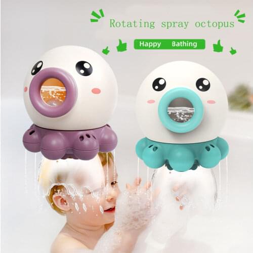 New Cartoon Dolphin/Whale Baby Bath Toys Kids Rotating Spray Octopus Toys Childrens Electric Water Play Toys Shower Games Gifts