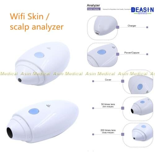 NEW High-tech Wifi wireless Scalp Hair Microscope Analyzer Skin Detector Analyzer camera for Beauty Skin Test