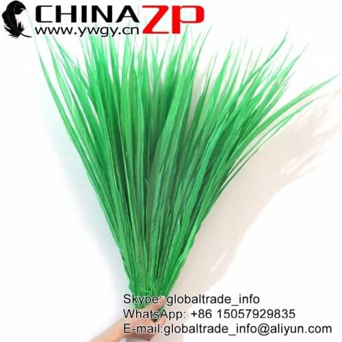 CHINAZP Feathers 65~70cm(26~28inch) Beautiful Colour Samba Clothing Green Dyed Long Golden Pheasant Center Tail Feather For Sale