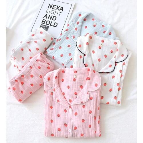 Cute Pink 100% cotton women pajama sets Spring Autumn long sleeve plus size homewear women pyjama set pijama mujer new hot