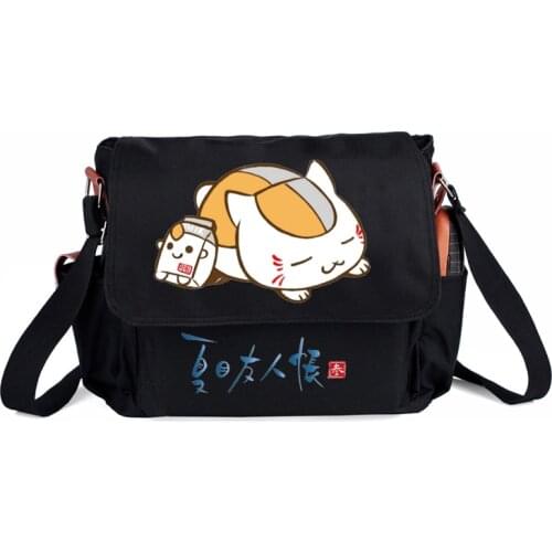 Anime Natsume Nyanko Cat Teacher Casual Handbag Zipper Shoulder Bag Crossbody Book School bags Messenger Bag Cosplay