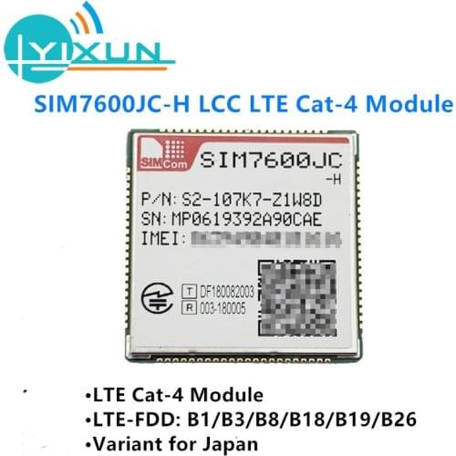 SIMCOM SIM7600JC-H LCC LTE Cat4 Module 150Mbps for downlink and 50Mbps for uplink LTE-FDD B1/B3/B8/B18/B19/B26 Variant for Japan