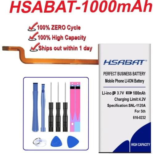 Top 100% New 1000mAh Battery for ipod classic gen 5th 6th 7th 80GB 120GB Thin 160GB for ipod 5/5.5 gen 30 gb 616-0232