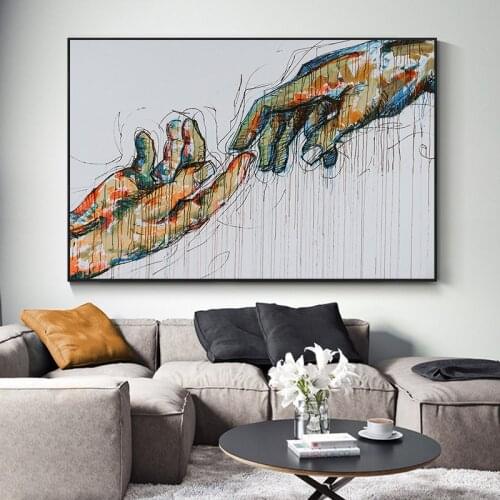 Street Graffiti Art Lover Hands Abstract Canvas Painting Posters and Prints Wall Art Pictures for Living Room No Frame