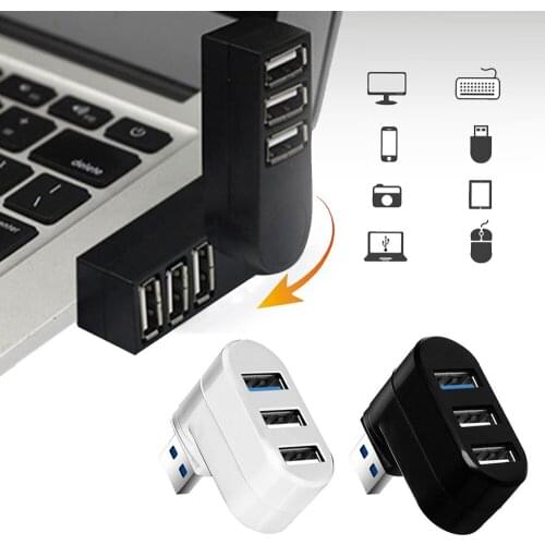 Universal Mini Rotatable 3 Ports USB 3.0 Hub High Speed Data Transfer Splitter Adapter For Laptop MacBook Computer PC