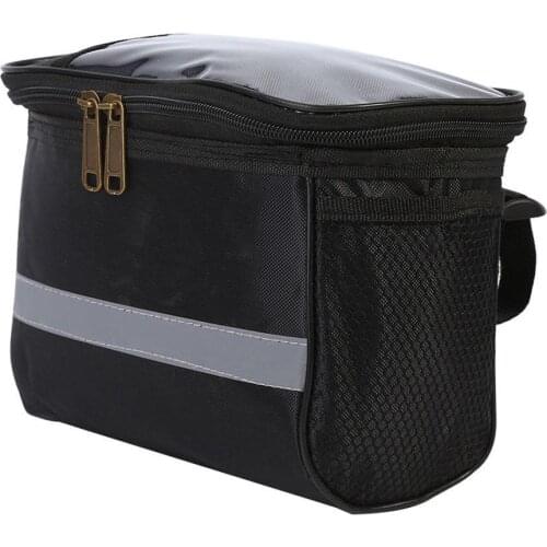 Large Capacity Bike Bags Bike Bicycle Front Basket Durable Waterproof Tube Handlebar Canvas Bag Outdoor Sports Accessories